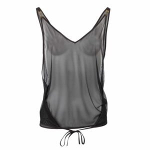 Transparent black fishnet top tightened at the bottom by Atelier amour chez Brigade Mondaine