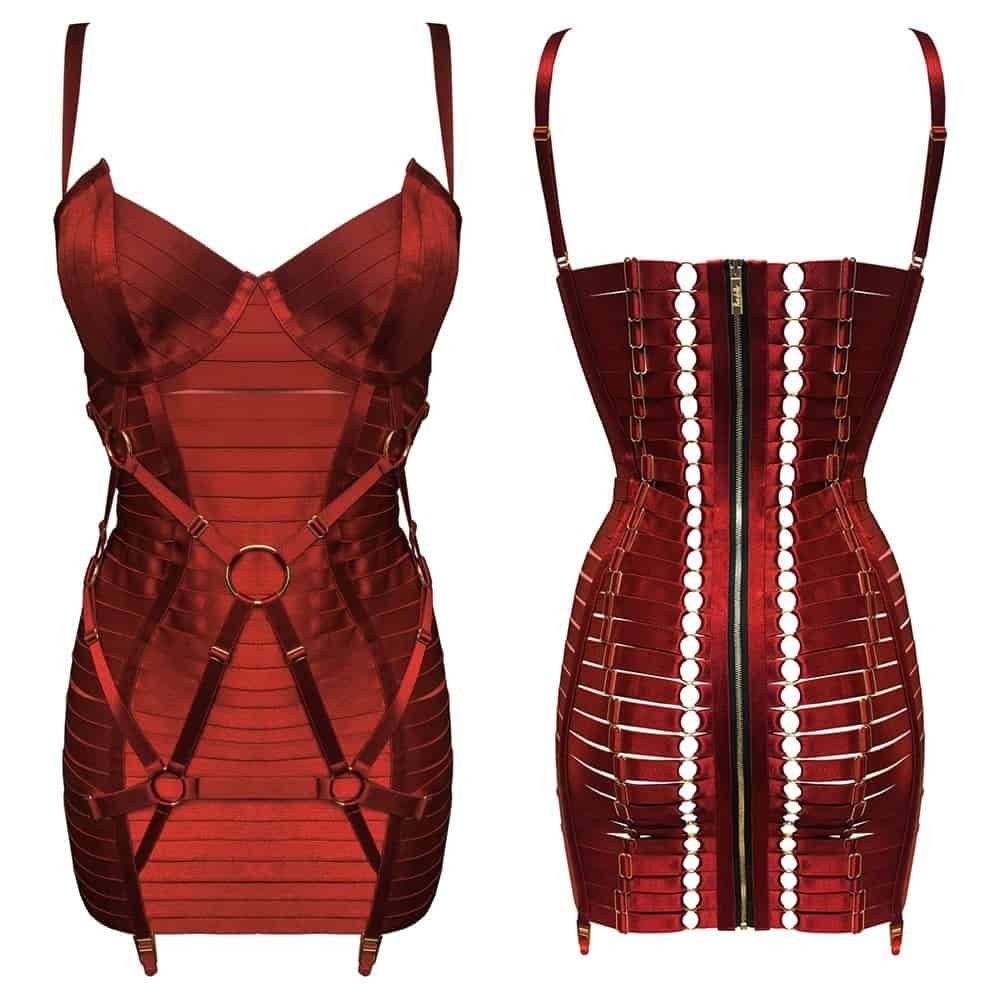 Красное платье Борделя Анджела новая версия регулируемая спереди