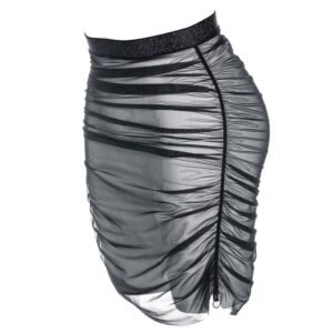 Черная плиссированная юбка из тюля с блестящей эластичностью на талии GONZALES AFFAIRES at Brigade Mondaine