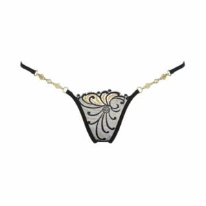 G-string Sexy black jewelry with golden patterns Golden Diamond at Brigade Mondaine