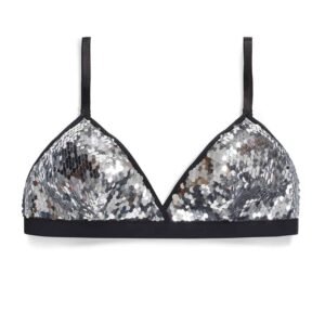 Triangle bra with silver sequins Disco by SUPERBE at Brigade Mondaine