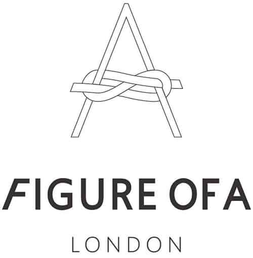 FIGURE OF A brand logo with the iconic knotted A and the Figure of A London script
