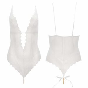 Ivory G-stitch BODY, lace and pearls from Majorca, from the BRACLI brand GENEVA collection at BRIGADE MONDAINE