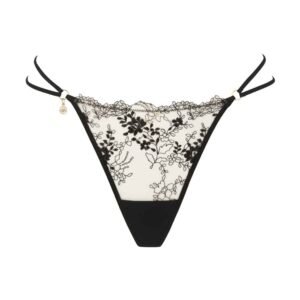 Floral lace thong on the front with an AA medallion