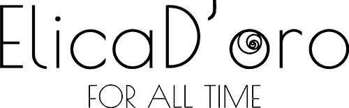 Логотип Elica d'Oro For all time на прозрачном фоне. Буквы напечатаны круглым шрифтом.